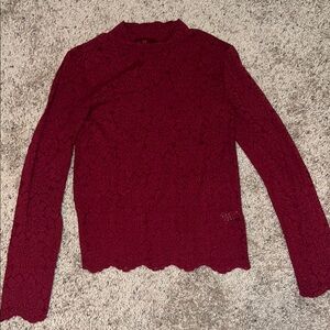 Elegant Red Lace Top